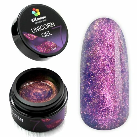 Bloom, Цветной гель для моделирования с перламутром - Unicorn №07 (15 мл)