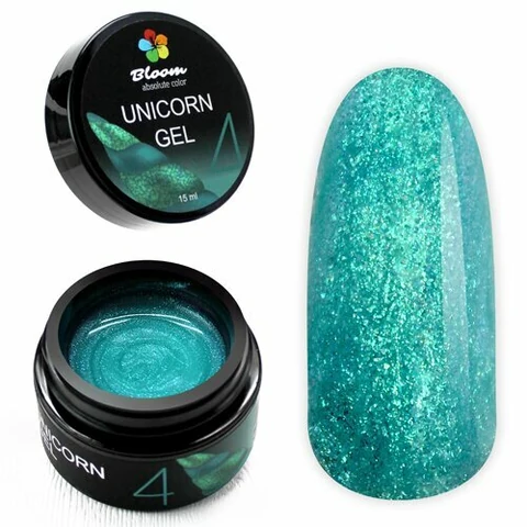 Bloom, Цветной гель для моделирования с перламутром - Unicorn №04 (15 мл)