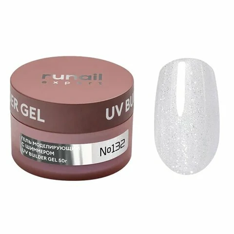 ruNail Expert, UV Builder Gel - Гель моделирующий с шиммером №132 (50 г)