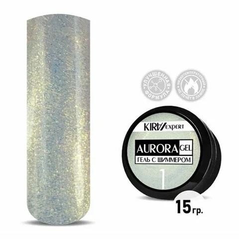 KIRA, Aurora Gel - Гель для моделирования с шиммером №001 (15 гр.)