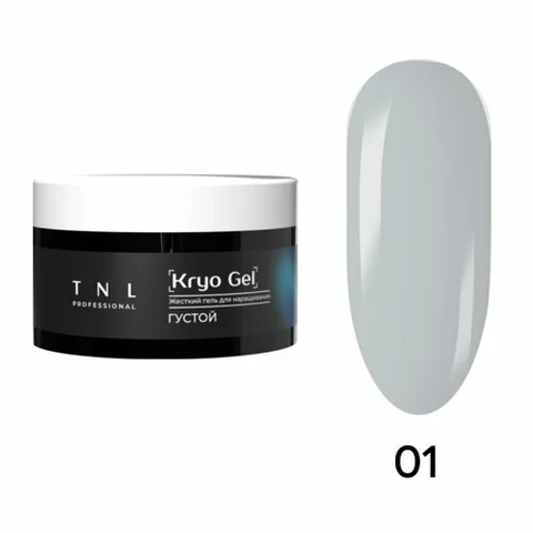 TNL, Гель для наращивания жесткий, густой - Kryo Gel №1 грифельный фарфор (18 мл)