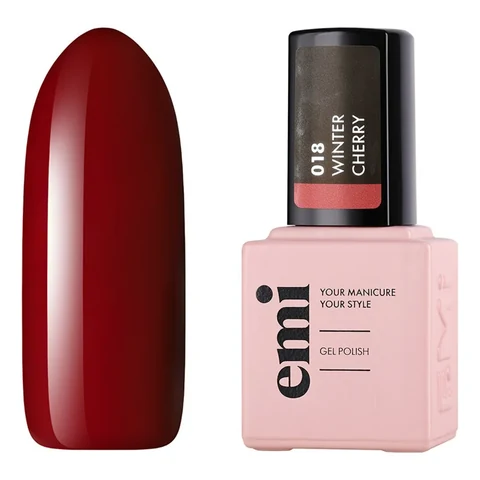 EMI, Гель-лак EMILac №018, Зимняя вишня, 9 мл - Розовый