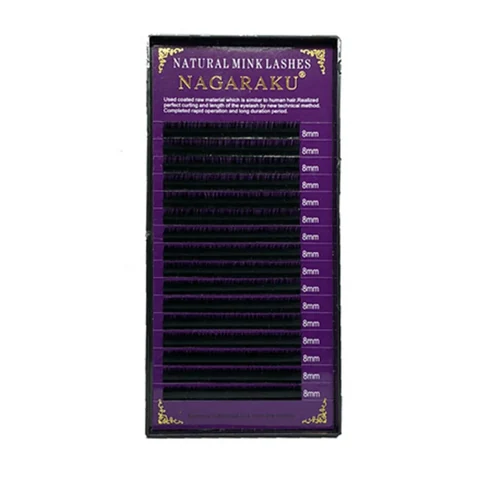 NAGARAKU, Ресницы на ленте Natural Mink, 8/0,10 мм, D-изгиб