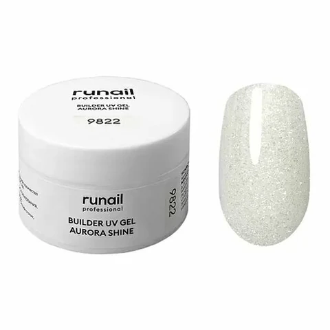 ruNail, Builder UV Gel Aurora Shine - Моделирующий УФ-гель c шиммером №9822 (15 г)