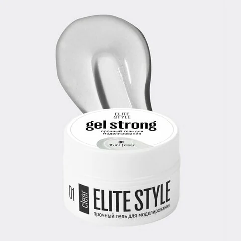 Elite Style, Strong Gel - Гель для моделирования №01 Clear (15 мл)