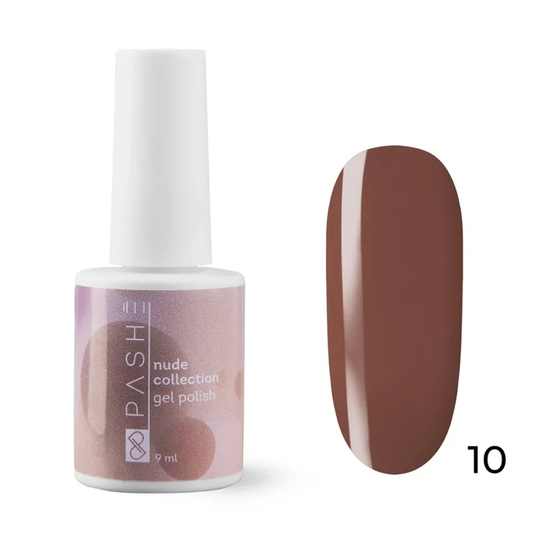 PASHE, Гель-лак Nude №10 - Коричневый