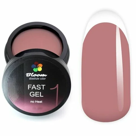 Bloom, Fast Gel No Heat - Гель низкотемпературный для укрепления натуральных ногтей №1 (15 мл.)