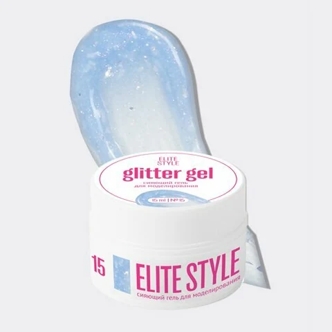 Elite Style, Glitter Gel - Гель для моделирования с глиттером №15 (15 мл)