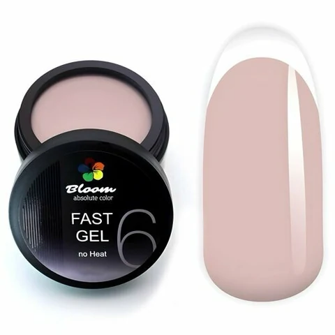 Bloom, Fast Gel No Heat - Гель низкотемпературный для укрепления натуральных ногтей №6 (15 мл.)