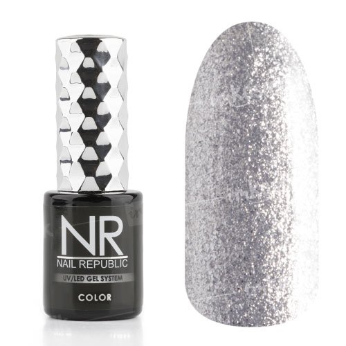 Nail Republic, Гель-лак - Зеркальное серебро №419 (10 мл.)