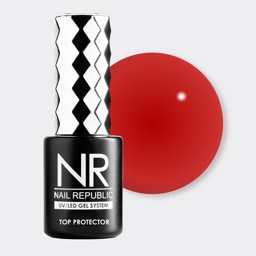 Nail Republic, Color Top Protector Red - Камуфлирующий топ без UV фильтра без л/с №31 (10 мл)