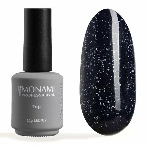 Monami, Super Shine MARBLE White S - Топ с белыми хлопьями без л/с (15мл)